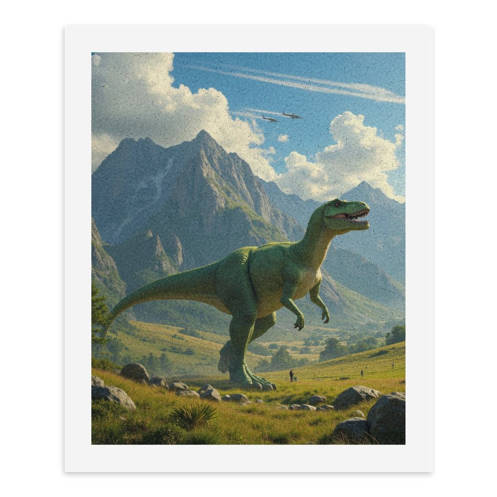 Paint by Numbers Kit for Adults, Dinosaur Mountain Landscape Adventure Paint by Numbers, Easy Paint by Numbers Kit for Adults Beginner, DIY Adult Paint by Number Kits on Canvas, Home Decor