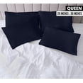 thumbnail image 2 of Fundas de almohada Utopia Bedding Queen, paquete de 4 unidades, microfibra, azul marino, 2 of 7