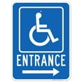 thumbnail image 1 of Right Arrow Handicap Entrance Sign,, 1 of 8