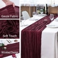 thumbnail image 3 of Holzlrgus 13Ft Burgundy Cheesecloth Table Runner, 160inch Long Cheese Cloth Boho Gauze Table Runner for Wedding Bridal Baby Shower Birthday Holiday Party Sheer Table Decorations, 3 of 6
