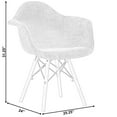 thumbnail image 7 of Mid-Century Modern Style Fabric Lined Armchair with Beech Wooden Legs, 7 of 7