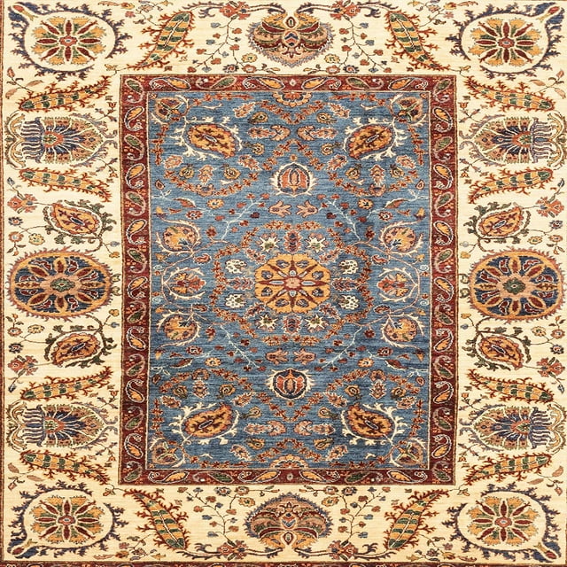 Ahgly Company Tapis d'Intérieur Lavables en Machine, Carrés Abstraits de Sienne, Carrés de 5'