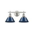 thumbnail image 3 of Yep by Golden Lighting Orwell 2-light Vanity in Pewter and Navy Blue shade, 3 of 3