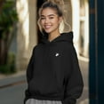 thumbnail image 3 of Dalix Heartly Ghost Embroidery Relaxed Hoodie Soft Fleece Sweatshirt Drawcord Fit Lounge Womens in Black XS X-Small, 3 of 5