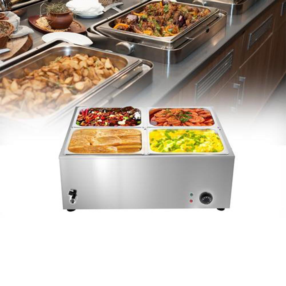 Steam Table Food Warmer Buffet 2 Pans Steamer Bain Marie Restaurant 110V 1000W 