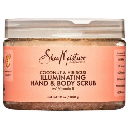 SheaMoisture Illuminating Hand and Body Scrub Coconut and Hibiscus, 12 oz