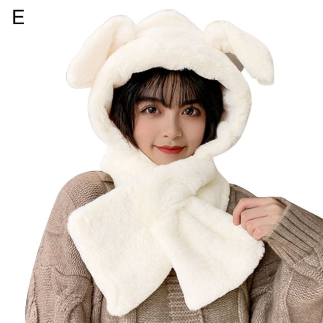 Plush Hat Two-in-one Lightweight Exquisite Bunny Ear Plush Hat Scarf Shooting Props