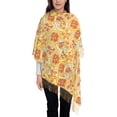 thumbnail image 4 of Cauagu Cute Pizza In Various Print Women Wrap Shawl tassels Scarves Retro Scarf 77.6"X28.3", 4 of 8