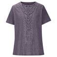 thumbnail image 4 of Posijego Tunique en Tricot pour Femmes Hauts Amples à Col Rond Manches Courtes Pull Léger, 4 of 6