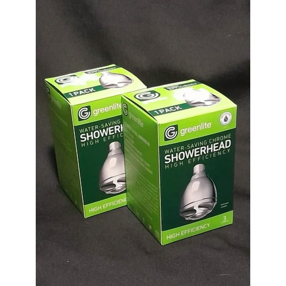 [2X] Greenlite High-Efficiency Water Saving Fixed Chrome Showerhead 1.5Gpm [G2]