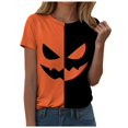 thumbnail image 4 of T-shirt à Manches Courtes pour Femmes avec Imprimé Graphique d'Halloween, Col Rond Décontracté, Design Amusant, Haut Confortable pour Fête et Usage Quotidien, T-Shirts d'Été pour Femmes, Chandails Actifs à Manches Longues pour Femmes, pour Femmes Long, 4 of 6