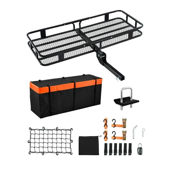 VEVOR 60" x 24" x 6", Hitch Cargo Carrier, 500 lbs Capacity Hitch Cargo Carrier with Cargo Net with Hook & Waterproof Cargo Bag