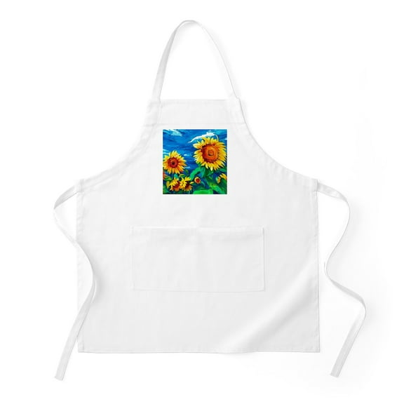 CafePress - Sunflowers Painting - Kitchen Apron with Pockets, Grilling Apron, Baking Apron