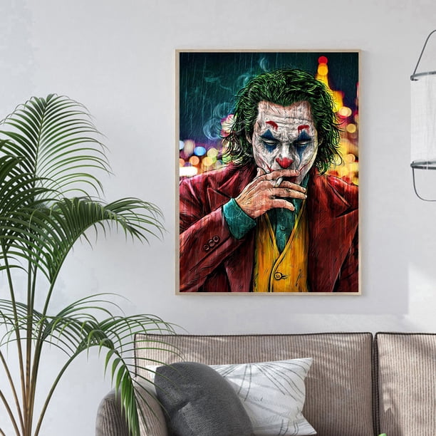 Cuadros Decorativos Payaso 5D DIY Full Round Drill Diamond Painting Hanger Imagen para regalo de Halloween Tmvgtek embutido en tela