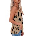 thumbnail image 2 of Top con tirantes finos para mujer, cuello en V, sin mangas, estampado de leopardo, Top informal de verano fresco a la moda, color caqui M, 2 of 5