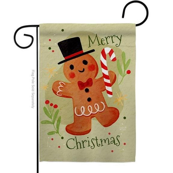 Angeleno Heritage G135611-BO 13 x 18.5 in. Mr Gingerbread Garden Flag with Winter Christmas Double-Sided Decorative Vertical Flags House Decoration Banner Yard Gift