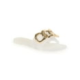 thumbnail image 1 of NOW Square Toe Chunky Gold Tone Chain Adorned Flexible Slide Sandal Clear (9), 1 of 6