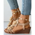 thumbnail image 4 of Vimisaoi Wedge Gladiator Sandals for Women Peep Toe Mid Heel Bohemian Beach Sandals Summer Shoes, 4 of 10