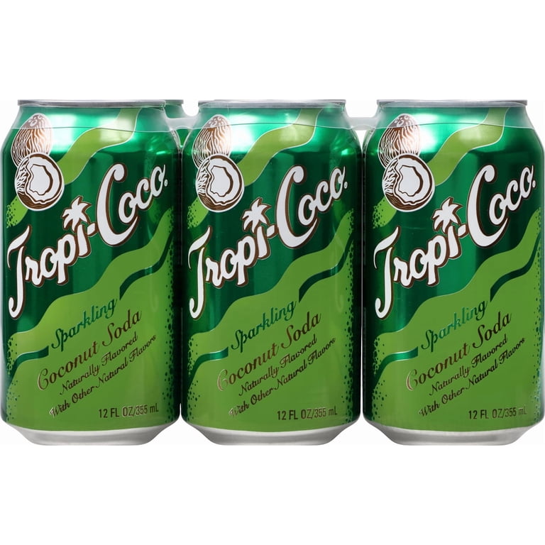 Goya Tropi-Coco Sparkling Coconut Soda, 6 Pack, 12 fl oz Cans