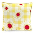 thumbnail image 3 of Jordan Manufacturing 16" x 16" Gnome Daisies Red and Yellow Novelty and Floral Reversible Square Outdoor Throw Pillow, 3 of 11