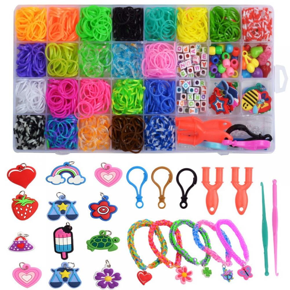 BOX OF NEW BEAUTIFUL COLOUR CHARMS RUBBER LOOM BANDS BRACELET CRAFT PENDANT DIY 