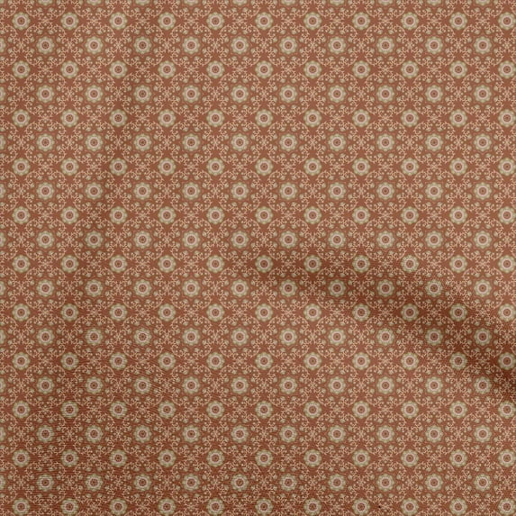 oneOone Georgette Viscose Orange Fabric Asian Floral Tiles Diy Clothing Quilting Fabric Print Fabric By Yard 42 Inch Wide
