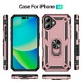 thumbnail image 6 of Asuwish Compatible with iPhone 16 6.1 inch Phone Case Tempered Glass Screen Protector Slim Magnetic Ring Holder Stand Hybrid Protective Cell Cover for i Phone16 i16 16Case Women Men Pink, 6 of 8