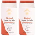 thumbnail image 1 of Bálsamo labial teñido, paquete de 2, humectante labial orgánico y vegano, ecológico sin crueldad, sin plástico con empaque compostable, juego de bálsamo labial hecho en EE. UU., 1 of 5