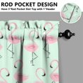 thumbnail image 5 of Kitchen Curtains 36 Inch Short - 3 Panel Set, Flamingo Tropical Bird Print, Rod Pocket Window Curtain, 100% Polyester for Hawaiian Summer Beach Decor, Easy Wash, 5 of 6