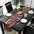 thumbnail image 5 of Modern Abstract Table Runner Cotton Linen 48 Inch Holiday Dresser Scarves, Colorful Ethnic Geometric Art Tablerunner for Kitchen Coffee Dining Bedroom Home Living Room Dinner Scarf Décor 13''x48'', 5 of 9
