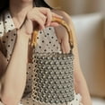 thumbnail image 6 of yuksok Womens Bucket Bag Bamboo Handle Top Handle Handbag for Shopping Commuting Dating, 6 of 7