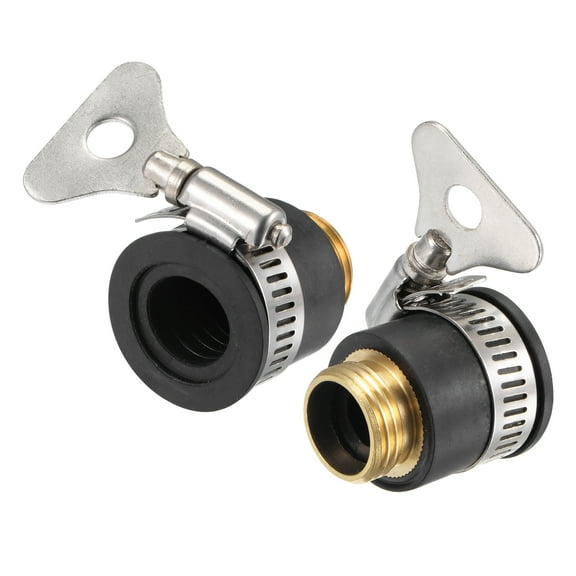 Uxcell Quick Connector Faucet Hose Fitting G1/2 Adapter Black 2Pack