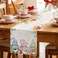 thumbnail image 5 of Gnomes Easter Table Runner - 120 Inch Long Eucalyptus Spring Floral Eggs Leaves Rustic Cotton and Linen Blended Dress Scarves Farmhouse Table Runner for Kitchen Dining, Coffee Table, 13" x 120", 5 of 8