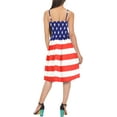 thumbnail image 3 of HAPPY BAY Women's Summer 4th of July American USA Flag Smocked Mini Swing Beach Dress Tube Top Patriotic Dresses for Women One Size Crimson, Stars and Stripes, 3 of 3