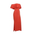 thumbnail image 2 of VISgogo, vestido de noche con hombros descubiertos para mujer, elegante vestido de baile con volantes de Color sólido para cóctel, fiesta de boda VISgogo moda, 2 of 9