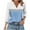 Light Blue3, variant on fatyb 3/4 Length Sleeve Womens V Neck Tops with Collar Casual Loose Tunic Shirts Dressy Blouses for Women