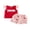 Red, variant on BemeyourBBs Toddler Baby Girl Summer Clothes Baseball Outfit Baseball Bow Embroidered Ruffled Trim Flying Sleeve T Shirt Tops and Ruffle Plaid Shorts 2 Pcs Set