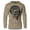 Khaki, variant on Skull Plate Lightweight Long Sleeve Hooded T-Shirt for Men – Edgy Gym Hoodie, Workout Shirt for Weightlifters & Bodybuilders