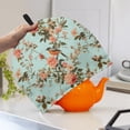 thumbnail image 3 of HELLHERO Blue Floral Bird Scene Teapot Dust Cover Keep Warm Insulation for Creative Gifts, 3 of 8