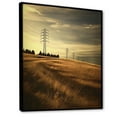 thumbnail image 2 of Designart "Sunset Power Lines in Minimalist Scene" Power Lines Floater Framed Wall Art Living Room, 2 of 5