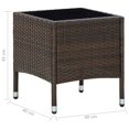 thumbnail image 5 of vidaXL Garden Table Brown 40x40x45 cm Poly Rattan, 5 of 5