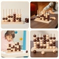 thumbnail image 2 of 1 Set Board Game Chess Toy 4 in a Row Wooden Strategy Game Kids Interactive Education Toy Logical Training Board Game Chess, 2 of 8