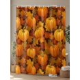 thumbnail image 4 of Fall Shower Curtain Orange Pumpkin Shower Curtains for Bathroom Thanksgiving Decor, Waterproof Polyester Shower Curtain Set with Hooks, Extra Long 72" x 78" Orange Maple Leaves, 4 of 6