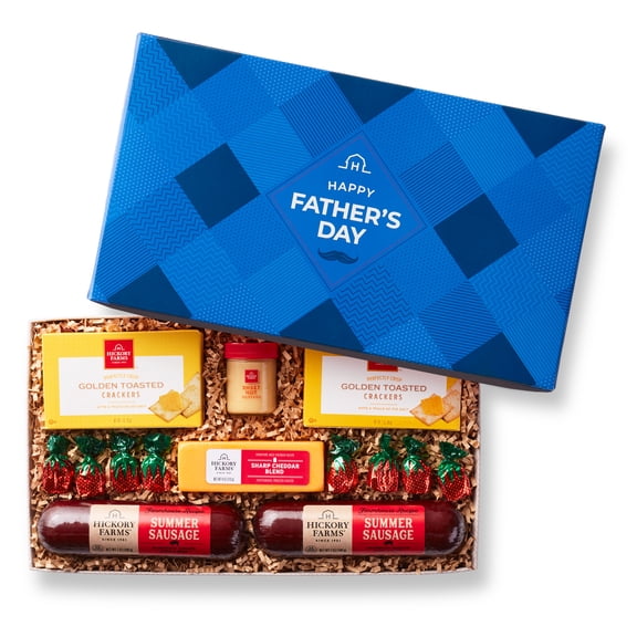 Hickory Farms Father’s Day Gift Box, 14 pieces | Summer Sausage & Cheese Gift Under $50