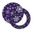 thumbnail image 2 of Disketp Christmas Purple Snowflakes Funda Redonda para Taburete, Funda de Cojín para Silla de Bar Suave y Elástica-14 inch, 2 of 7