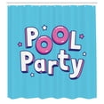 thumbnail image 2 of Ambesonne Pool Party Shower Curtain, Cartoon Lettering, 69"Wx84"L, Deep Sky Blue Pink, 2 of 4