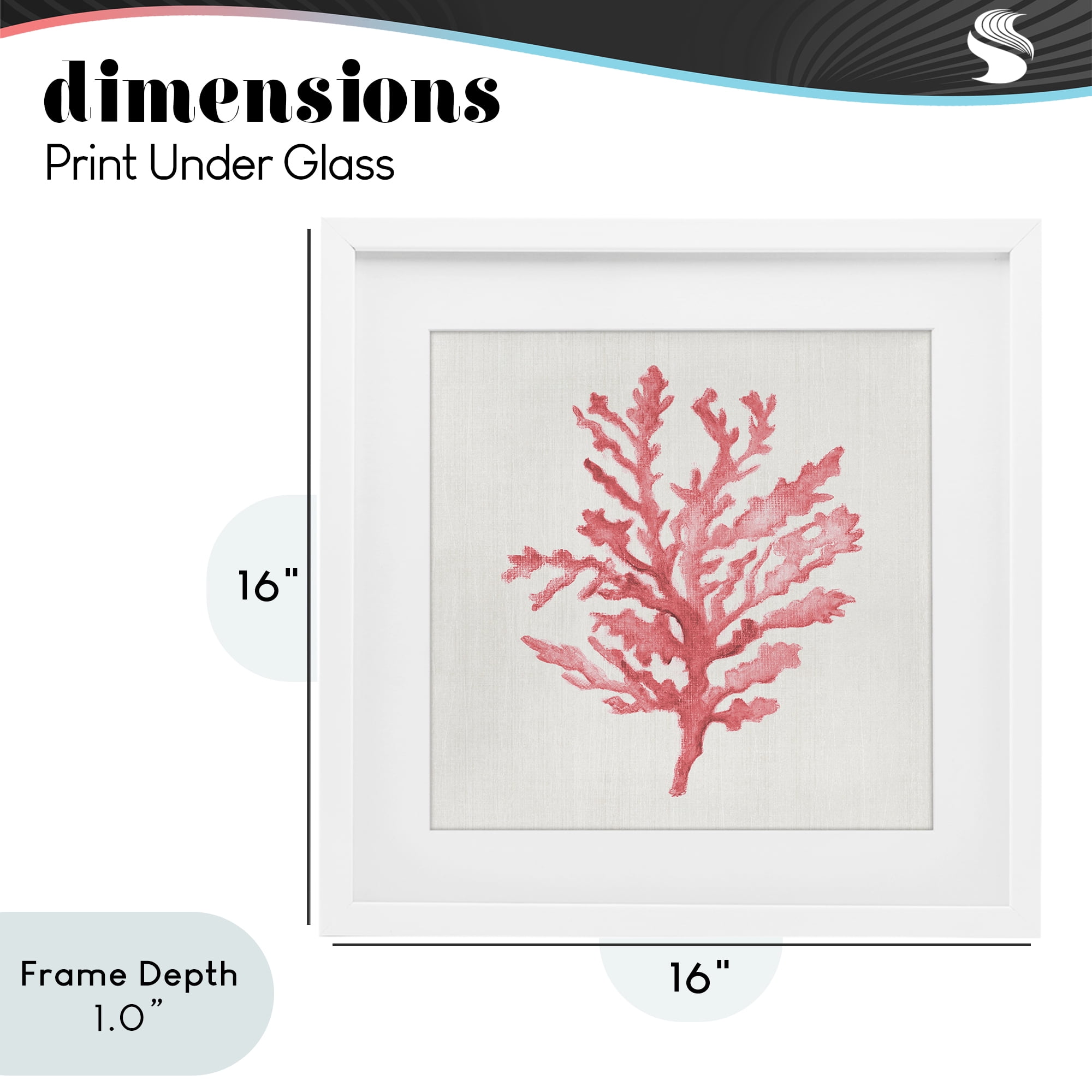 Stupell Industries Rosy Pink Coral Branch White Framed Print Under Glass, design by Janet Tava