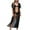 Black, variant on MIUOWANP Bikini Cover Up Long Dresses Women's Patchwork Chiffon Shirt With Straps Long Beach Sun Protection Shirt