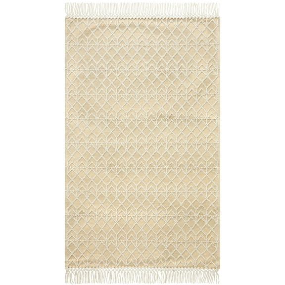 Loloi Noelle Ivory / Gold Geometric Area Rug 18" x 18" Sample