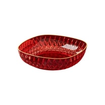 Cinvoph Dining Serving Bowl - Multi-Functional Fruit Dessert Tray, Food-Safe Platter for Snacks, Elegant for Entertaining & Daily Use, Red